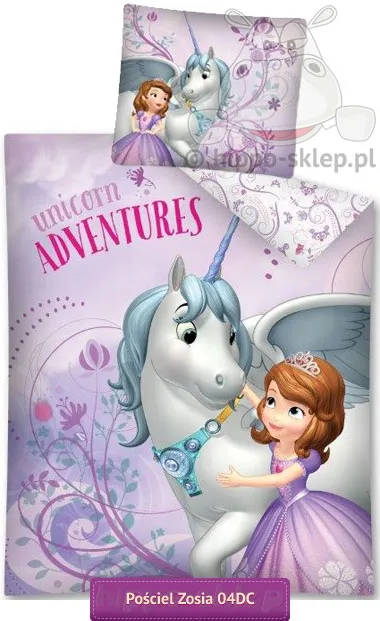 Pościel Księżniczka Zosia i jednorożec 140x200 lub 160x200