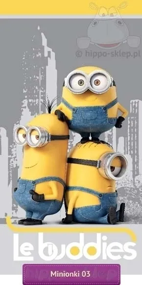 Ręcznik dla dzieci Minionki 70x140 cm, szaro-żółty