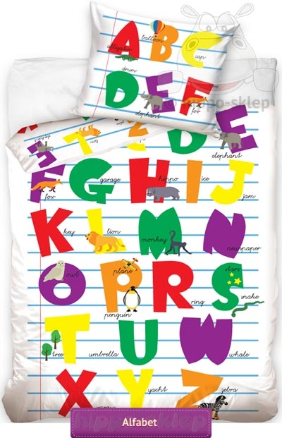 Pościel dla dzieci alfabet literki ABC 02 Carbotex 5902385211451