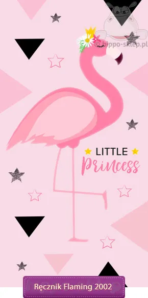 Różowy ręcznik z flamingiem 70x140 cm dla dziewczynki