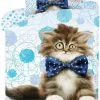 Pościel Kot w muszce 140x200, 140x160 lub 120x160, niebieska
