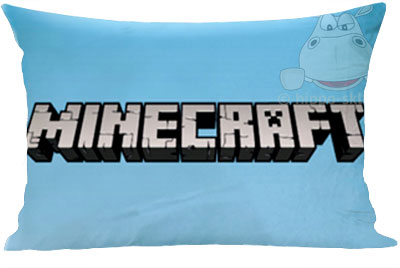 Poszewka z napisem Minecraft 50x80 cm, niebieska
