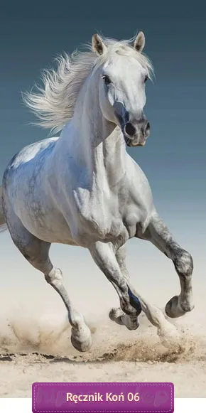 Ręcznik z siwym koniem 70x140, błękitny