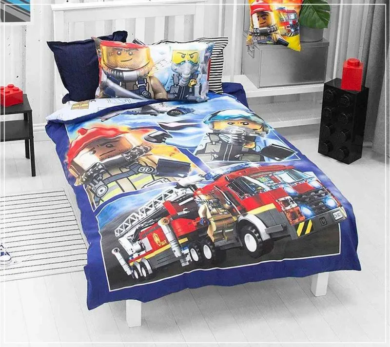 Bawełniana pościel straż pożarna Lego 135x200