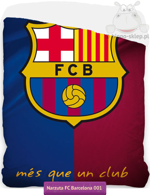 Narzuta FC Barcelona z herbem 150x215, granatowo bordowa