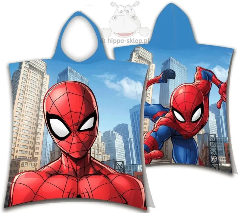 Ponczo plażowe Spiderman niebieski