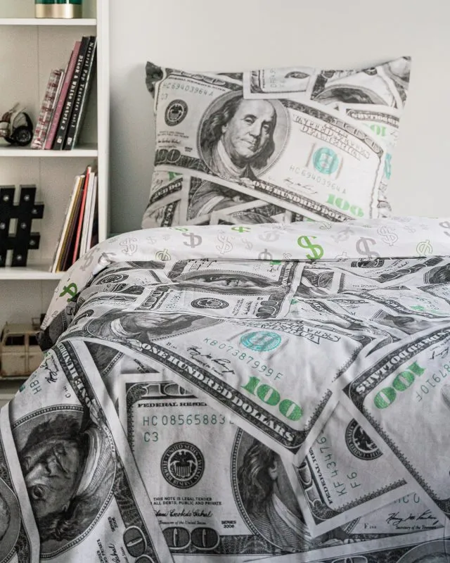 Komplet pościeli z banknotami dolarowymi 140x180