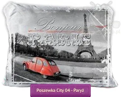 Wieża Eiffla - Paris duża poszewka 70x80, szara