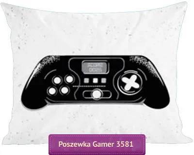 Poszewka na poduszkę z gamepad-em świecąca w ciemności 70x80 cm