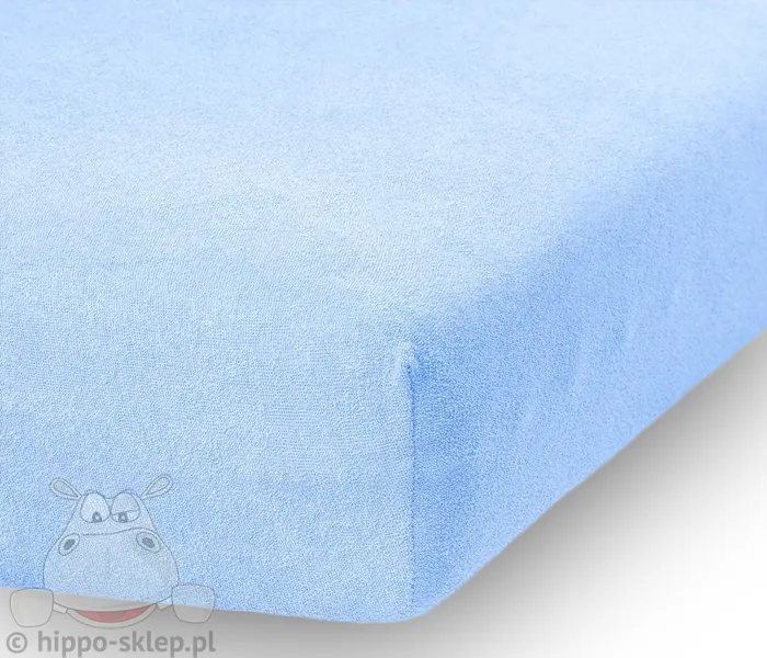 Niebieskie prześcieradło frotte z gumką 60x120, 80x160, 90x120, 140x200