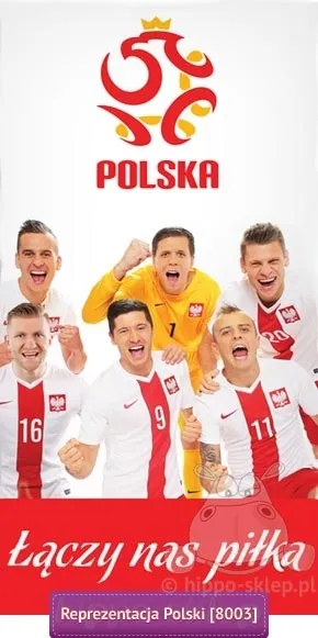 Ręcznik z piłkarzami reprezentacji Polski 70x140, biały