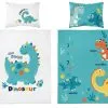 Dwustronna pościel Dinozaury z metryczką 100x135