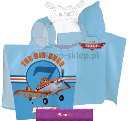 Ręcznik z kapturem - ponczo Disney Samoloty 60x120