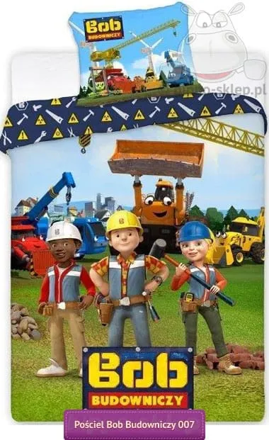 Pościel dla dzieci Bob Budowniczy zielono-niebieska 140x200, 150x200, 160x200