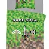 Pościele z pikselami z Minecrafta i napisem Game over 120x160 lub 100x160,