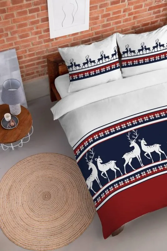 Dwustronna, świąteczna pościel flanelowa
