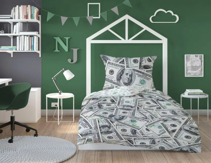 Młodzieżowa pościel z pieniędzmi w dolary 3624A, 150x200