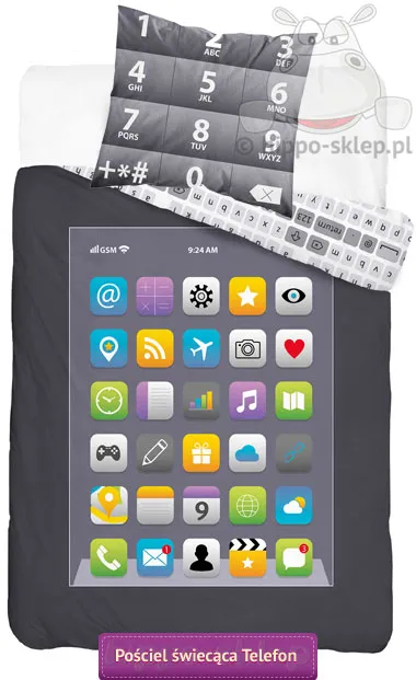 Pościel fluorescencyjna ze smartphone-m 150x200
