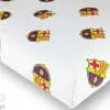 Białe prześcieradło FC Barcelona 150x210