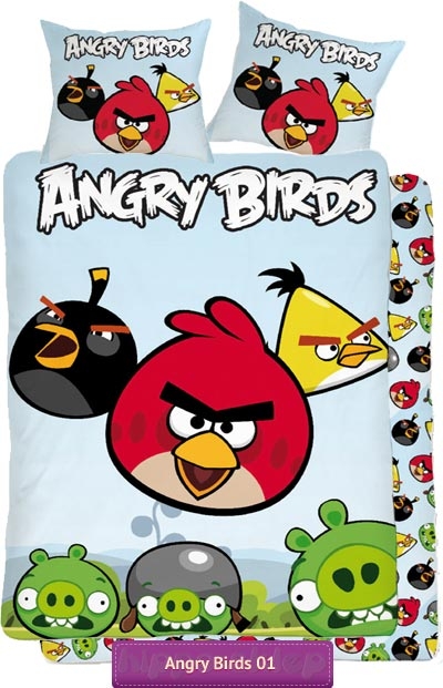 Pościel dla dzieci Angry Birds 160x200 + 2x 70x80