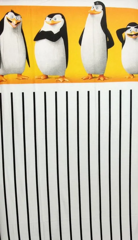 Prześcieradła w Paski z Pingwinami z Madagaskaru