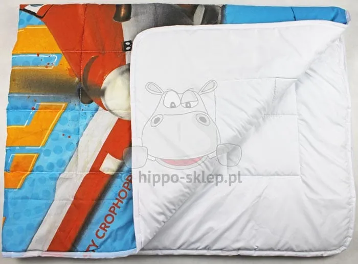 Narzuta dziecięca samoloty awers i rewers