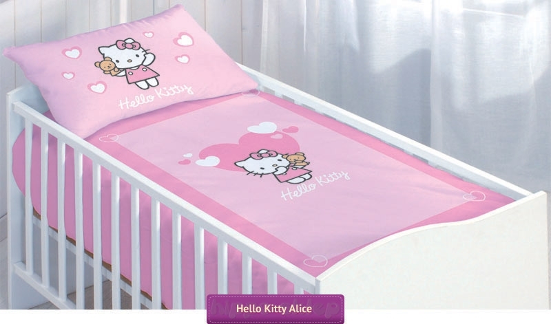Różowa pościel do łóżeczka Hello Kitty Alice, Sanrio, CTI