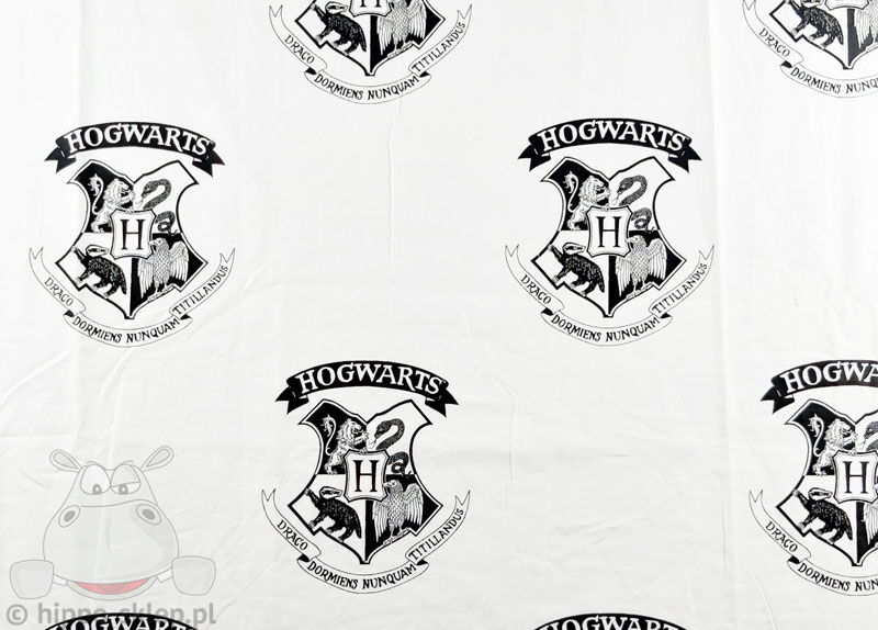 Czarno-białe prześcieradło Harry Potter Hogwart 155x235