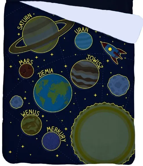 Narzuta z planetami - elementy świecące w ciemności