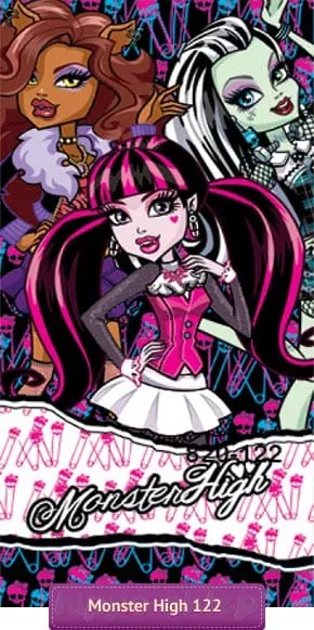 Ręcznik Monster High Draculaura, Frankie Stein, Clawdeen 70x140