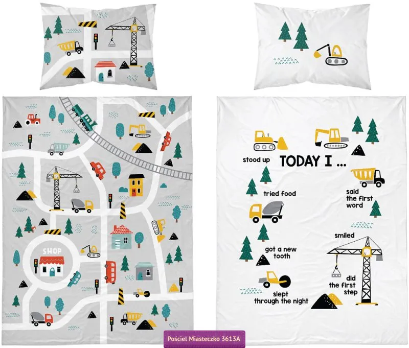 Bawełniany komplet pościeli małe miasteczko