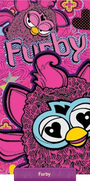 Plażowy ręcznik Furby 70x140, fioletowy