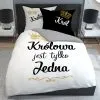 Czarno-białe pościele dla par z napisami 220x200 lub 200x200