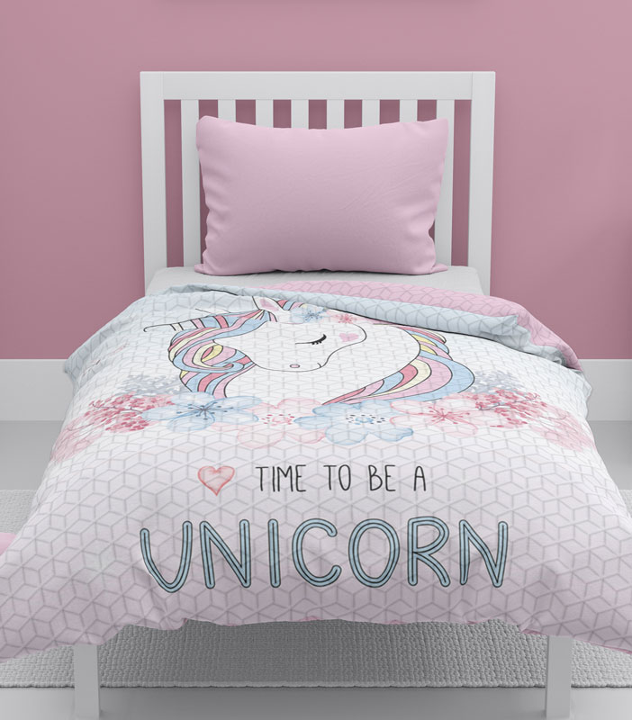 Narzuta dla dziewczynki Unicorn - Jednorożec, różowa