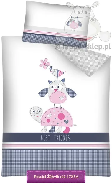 Mała pościel żółwik sowa i ptaszek 80x120, 100x135 lub 120x90 cm