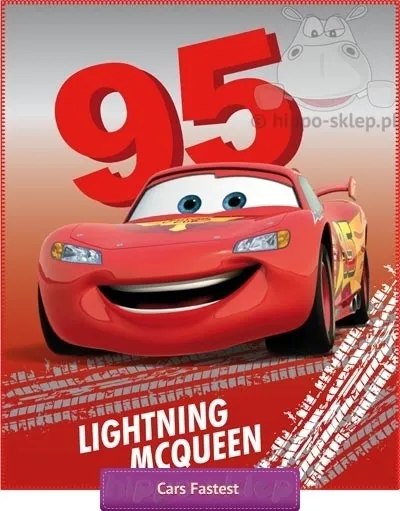 Koc z Zygzakiem McQueenem (Disney Auta) 110x140, czerwony