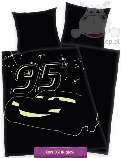 Pościel Auta z elementami świecącymi w ciemności