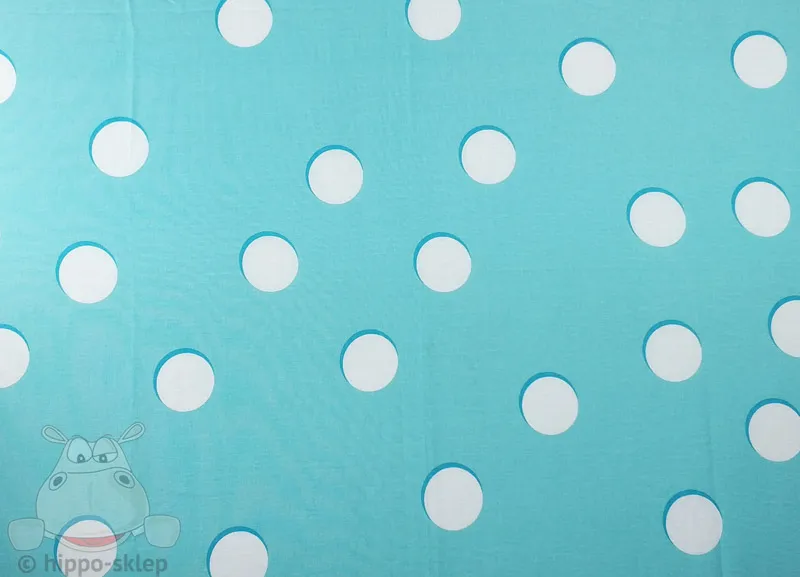 Bawełniane, miętowe prześcieradła w białe grochy dla dziewczynek