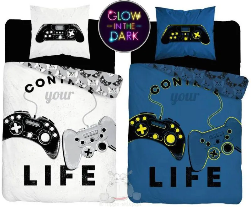 Pościel świecąca w nocy z padem dla graczy 150x200