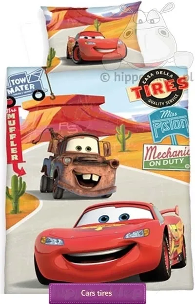 Zygzak i Złomek Disney Cars - kolorowa pościel do łóżeczka 100x135