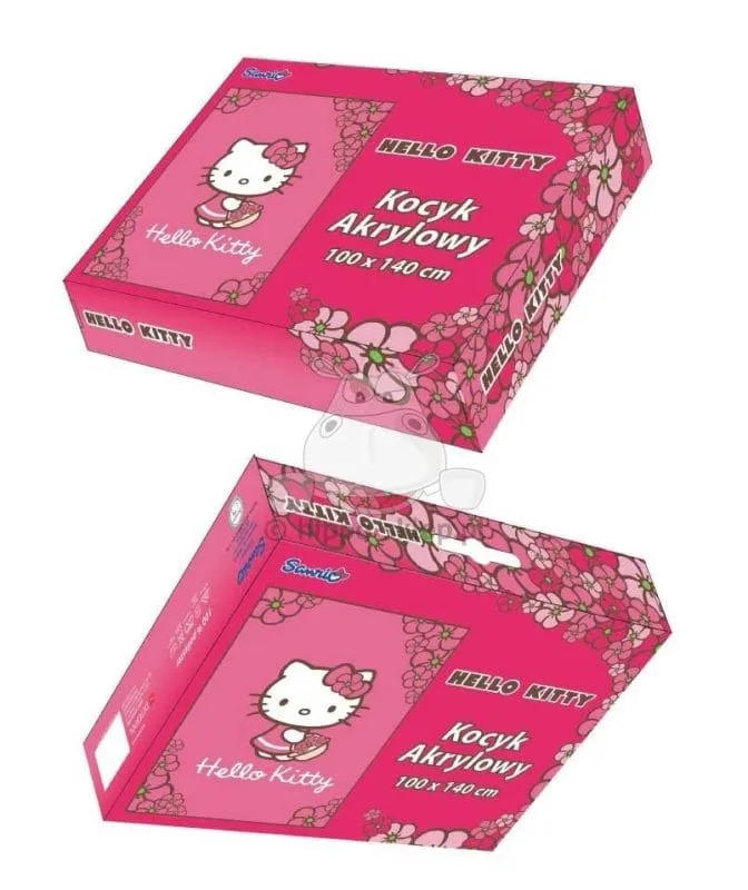 Ciepły koc akrylowy Helo Kitty w estetycznym pudełku