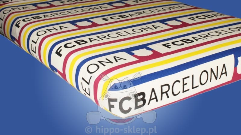 Prześcieradło FC Barcelona Messi FCB 04 białe 100% bawełna