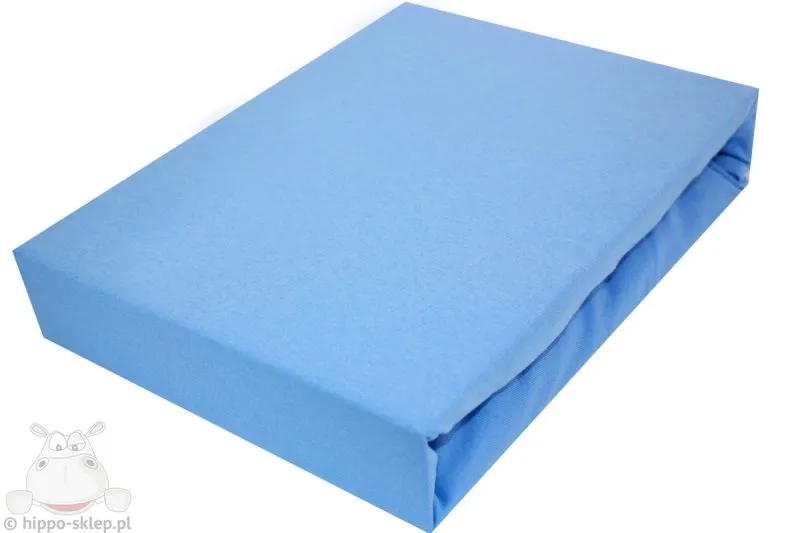 Prześcieradło dżersej z gumką jasny niebieski