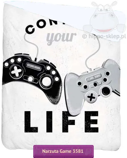 Narzuta Gamer z padami do gier komputerowych 140x195, biała