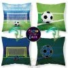 Świecąca poduszka dekoracyjna / powłoczka z motywem piłki i boiska piłkarskiego
