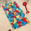 Bawełniany kąpielowy ręcznik dla dzieci klocki Lego