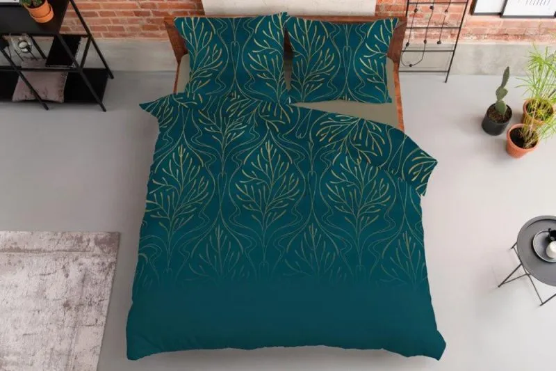 Elegancka pościel z satyny w nasyconej szmaragdowej zieleni 200x200