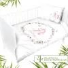 Biała pościel bambusowa z jednorożcem do łóżeczka 90x120