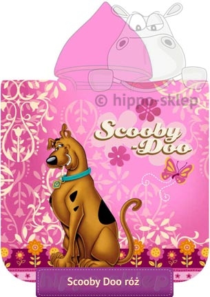 Scooby Doo ręcznik plażowy dla dzieci z kapturem 60x120, rózowy