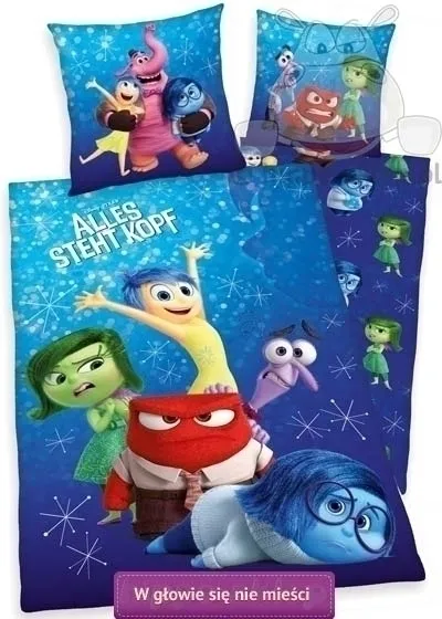 Pościel Inside out, Disney, 135x200 lub 140x180 cm, dla dziewczynek